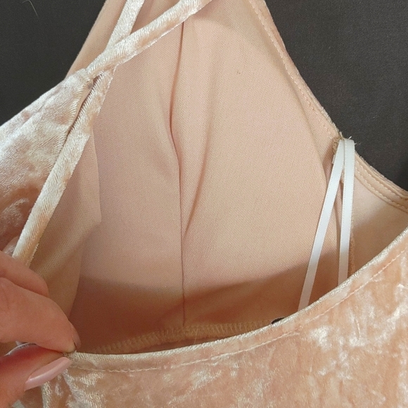 Vintage blush pink velvet dress - Picture 5 of 6